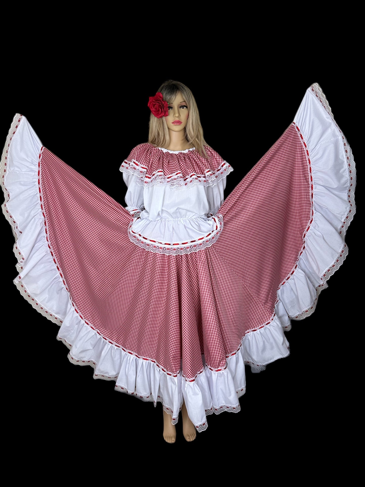 Colombian Cuello de Bandeja Cumbia Dance Dress