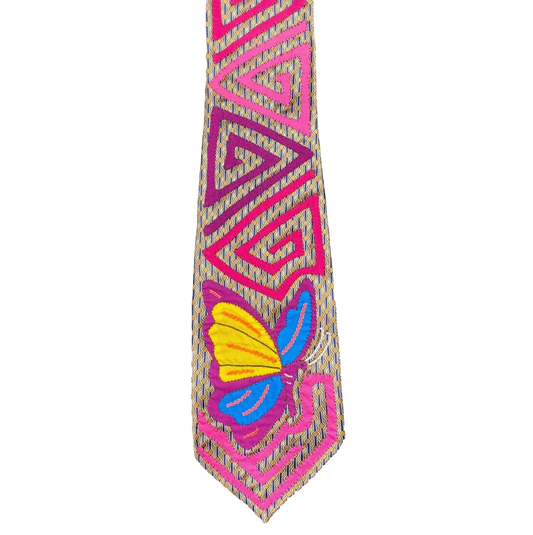 Authentic Mola Necktie Panamanian Art for Men Butterfly - Vivian Fong Designs