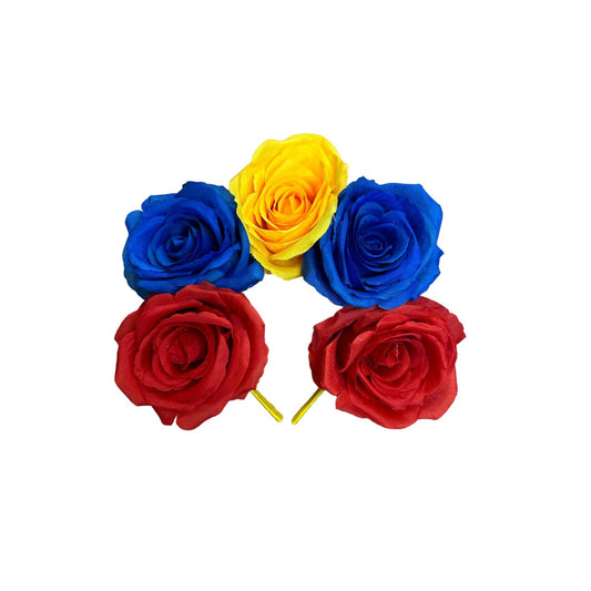 Floral Headband Flag Colors of Colombia, Venezuela and Ecuador - VivianFongDesigns LLC