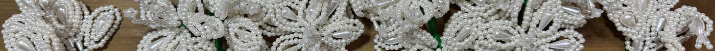 Authentic all-white pearl tembleques complete set for a Panama pollera