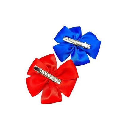 2 Piece Satin Hair Clip Set with Pearls and Rhinestones - VivianFongDesignsLLC