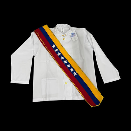 Venezuela Liqui Liqui Traditional 3-Piece Boys' Dress Set with Tri-Color Band by Vivian Fong Designs