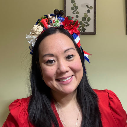 Dominican Republic Patriotic Flower Crown Handmade Headband