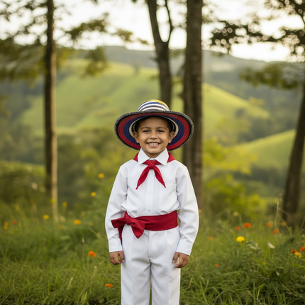 Colombian Dress 5pc Set for Boys with Sombrero Vueltiao [Niño]