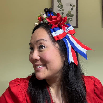 Dominican Republic Patriotic Flower Crown Handmade Headband