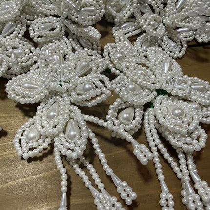 Auténtico conjunto completo de Tembleques de Perla Blanca para Pollera Panamá