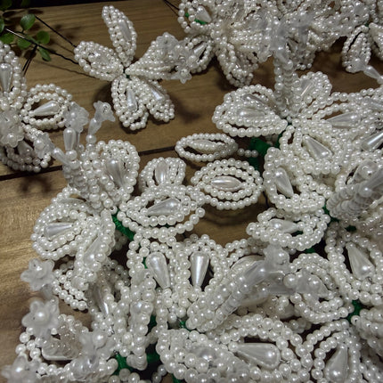 Auténtico conjunto completo de Tembleques de Perla Blanca para Pollera Panamá
