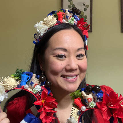 Dominican Republic Patriotic Flower Crown Handmade Headband