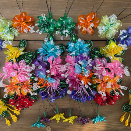 Authentic Luxurious Tembleques Set with Fish Scales Pearl Beads and Crystals - VivianFongDesignsLLC