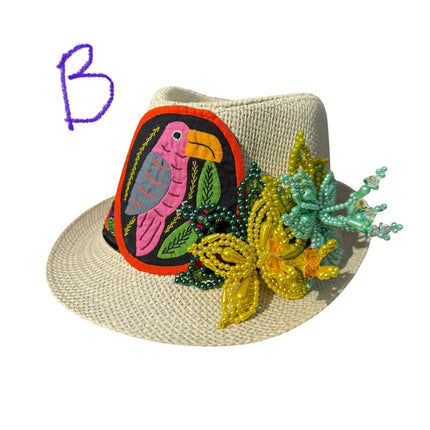 Tembleque and Mola Fedora Panama Hat by Vivian Fong Designs 58cm
