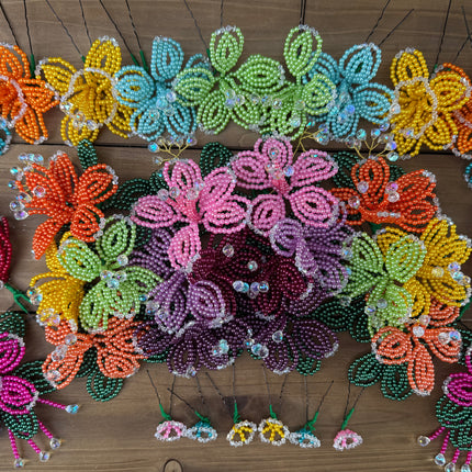 Colorful Luxurious Beaded Tembleques with Murano Crystals Complete Set for Panama Pollera - VivianFongDesignsLLC