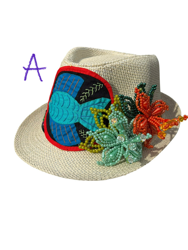 Tembleque and Mola Fedora Panama Hat by Vivian Fong Designs 58cm
