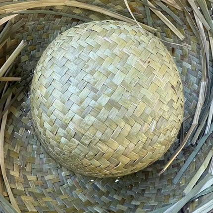 Dominican Traditional Pava Hat with Blue Scarf