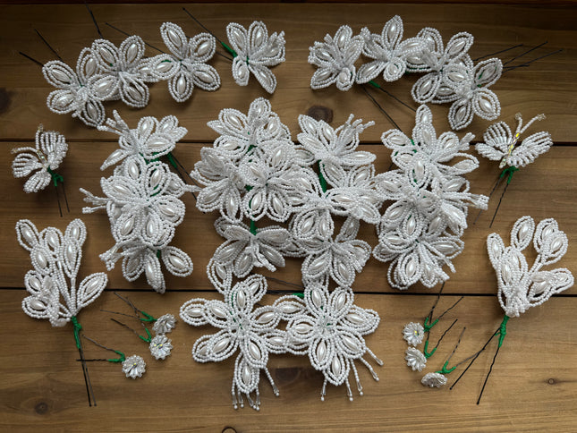 Authentic Tembleques White Pearl Set for Panama Pollera