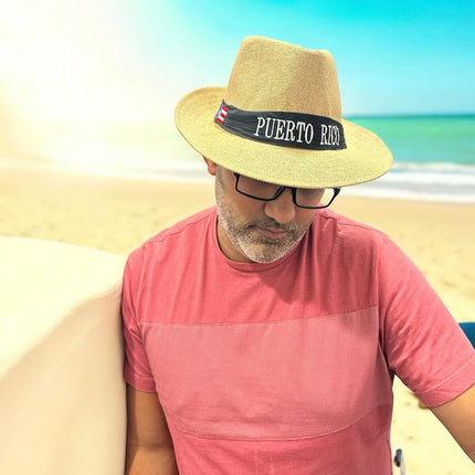 Puerto Rican Hat with Embroidered Flag