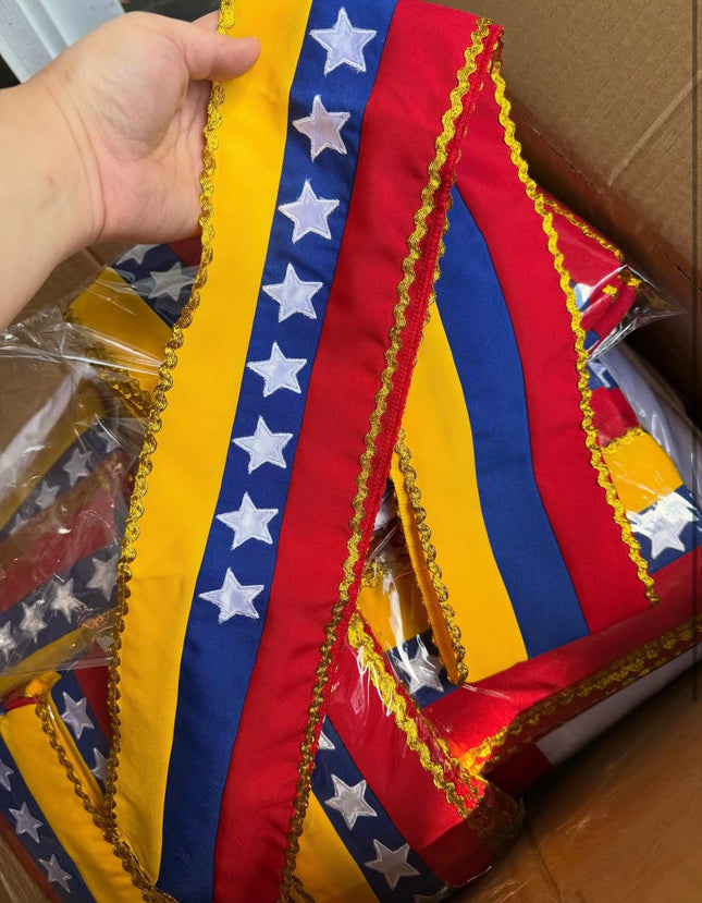 Venezuela Tri Color Flag Band with 8 Stars Sash Unisex