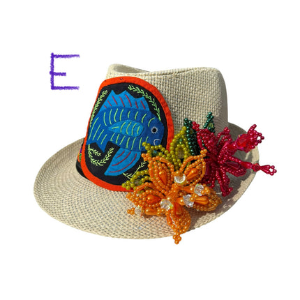 Tembleque and Mola Fedora Panama Hat by Vivian Fong Designs 58cm
