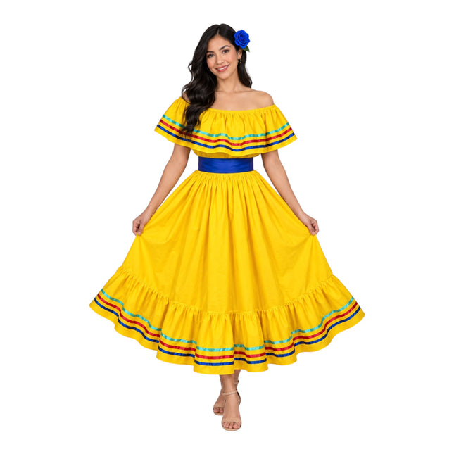 Nicaragua Traditional Fiesta Dress - Yellow
