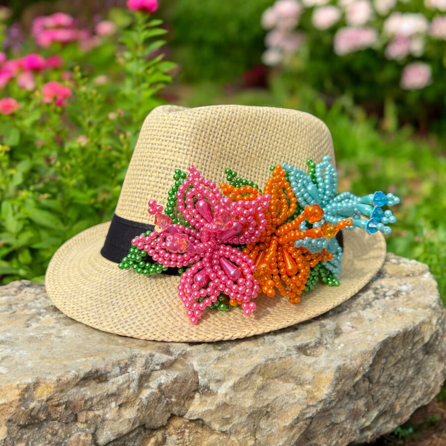 Tembleque Chapeau Fedora Chapeau Panama Panama Printemps/Été Chapeau de Plage Tan Jaune Turquoise Violet