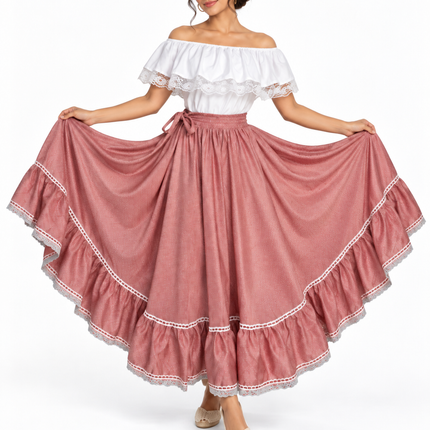 Colombian Traditional Cumbia Dress with White Blouse