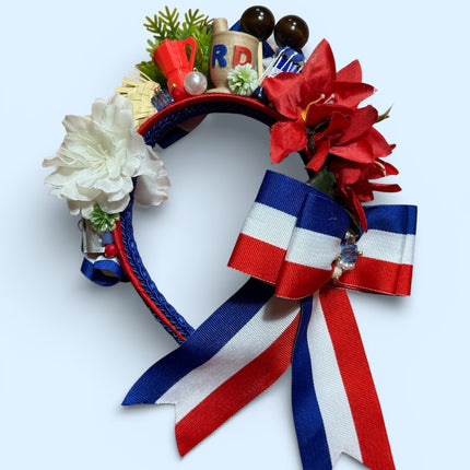 Dominican Republic Patriotic Flower Crown Handmade Headband