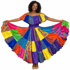 Panamanian Pollera Congo Multicolor Dress VivianFongDesignsLLC