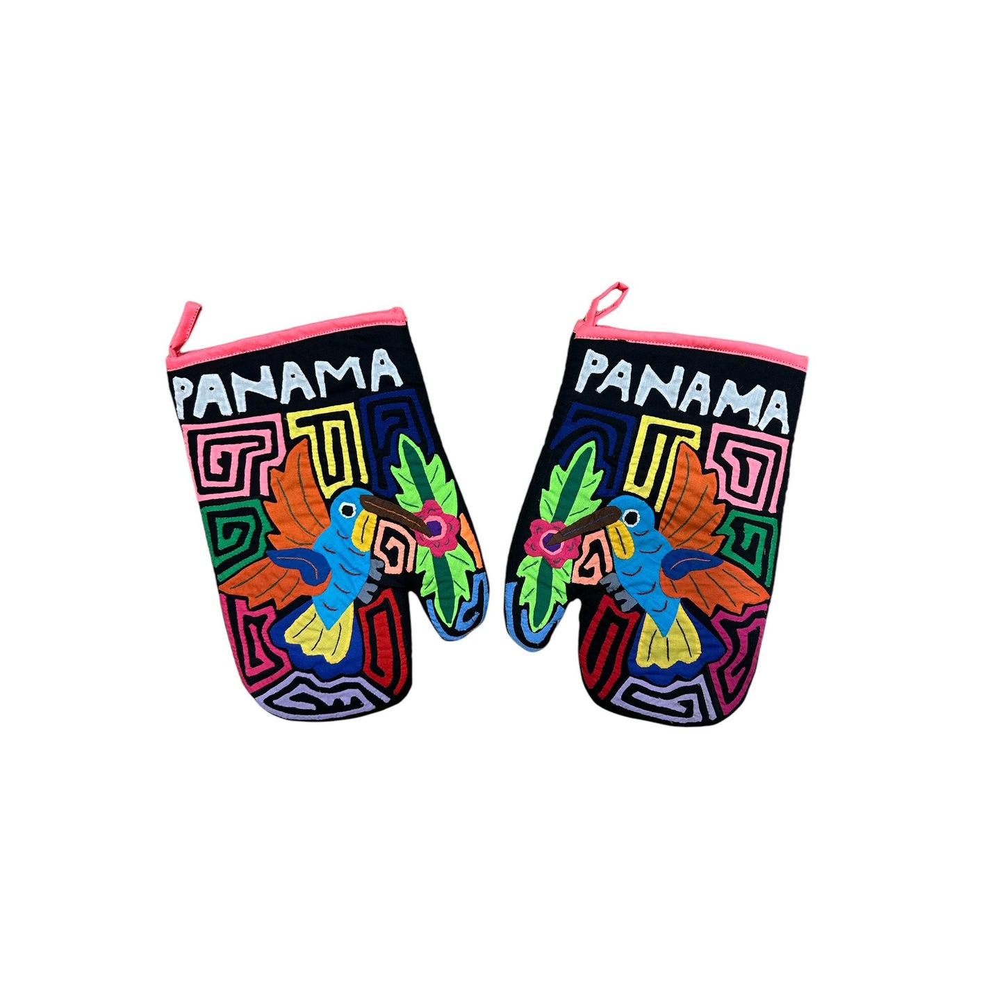 Mola Handmade Panamanian Pot Holder Set Made by Guna Women