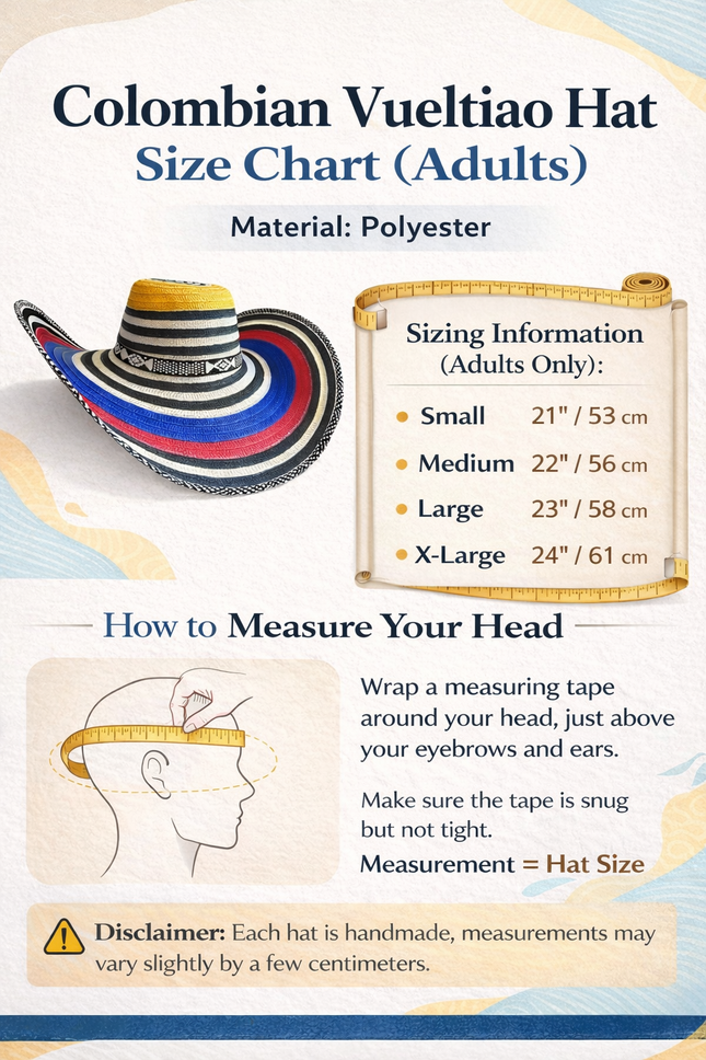 Colombian Vueltiao Hat for Adult Polyester