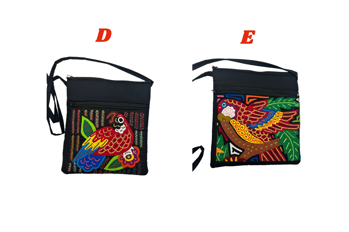 Sac à main ethnique Guna panaméen tissé à la main avec des designs Mola authentiques - 9"x 8 »