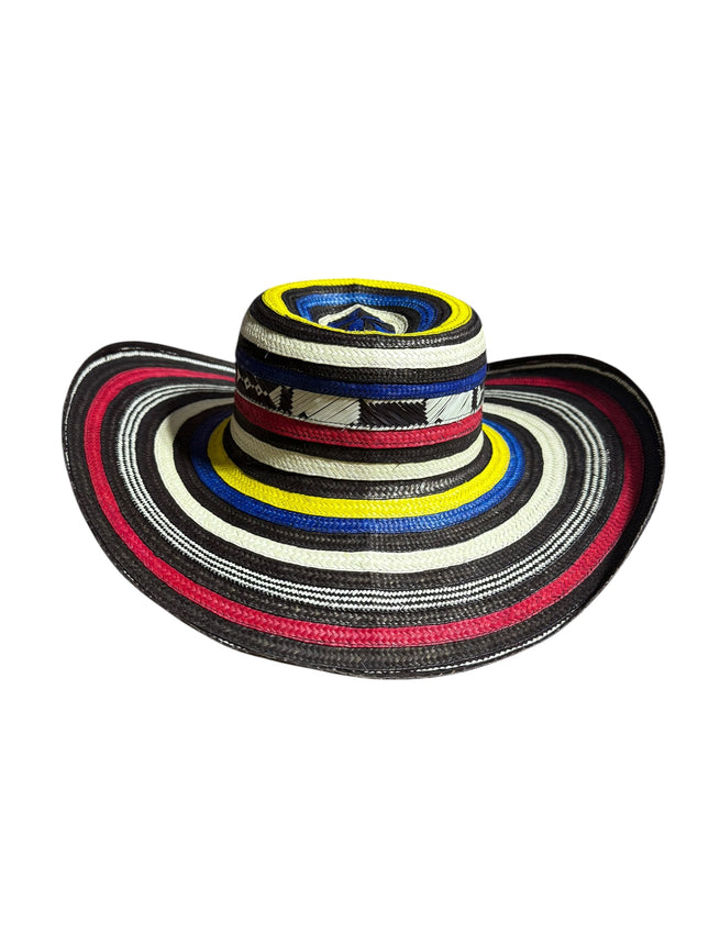 Sombrero Vueltiao Colombian Hat - Caña Flecha for Adulto tri-color
