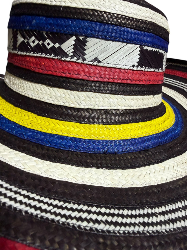 Sombrero Vueltiao Colombian Hat - Caña Flecha for Adulto tri-color