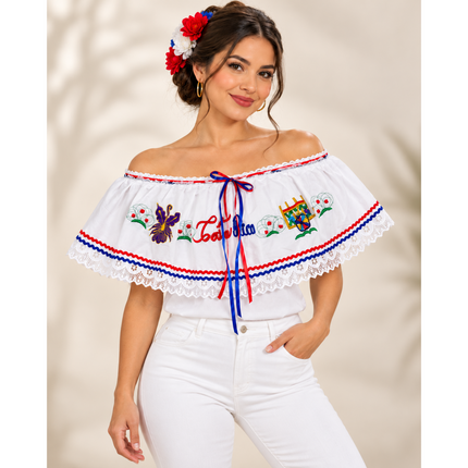 Costa Rica Traditional Embroidered Blouse for Women