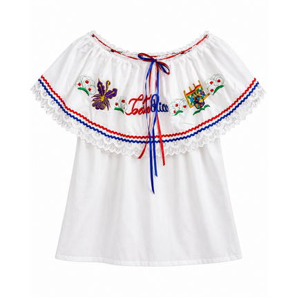 Costa Rican Traditional Embroidered Blouse for Girls