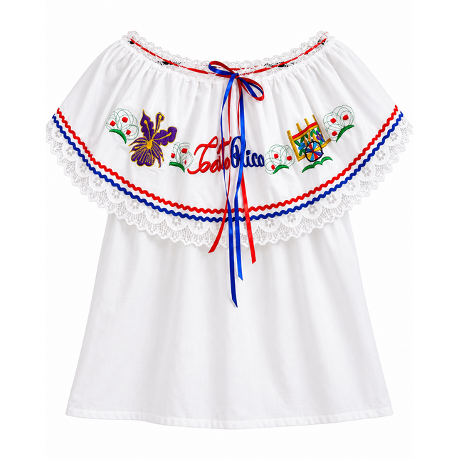 Costa Rica Traditional Embroidered Blouse for Women