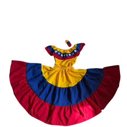 Venezuela Traditional Girls Flag-Style Dress