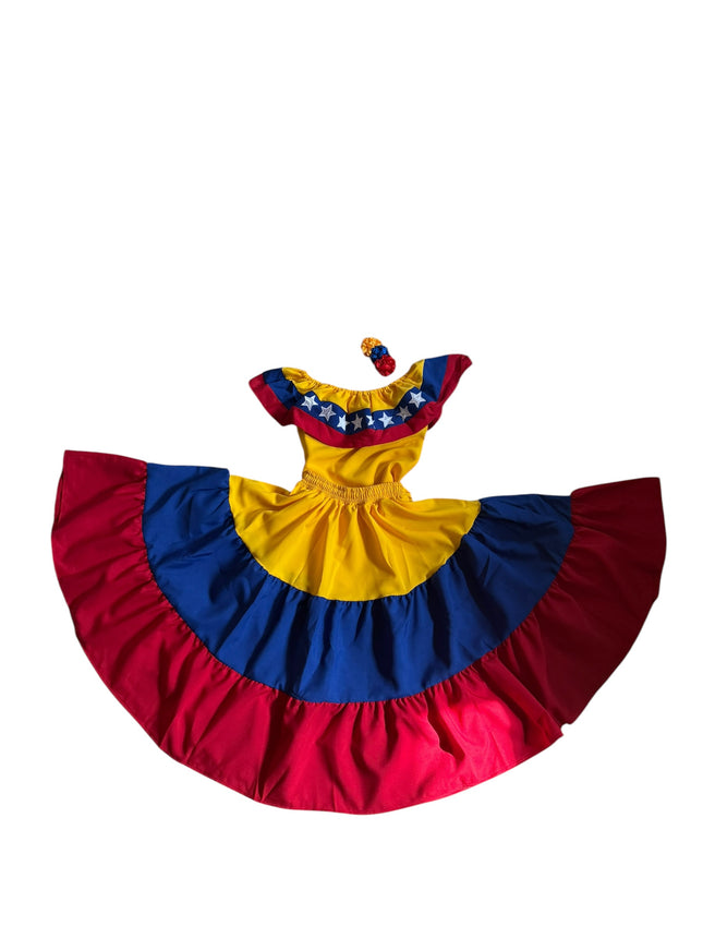 Venezuela Traditional Girls Flag-Style Dress
