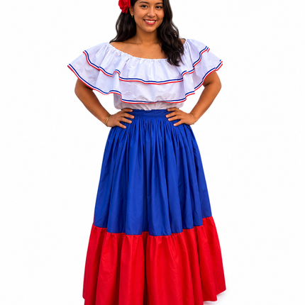 Robe large dansante des Caraïbes – Mélange de poly/coton Dacron de qualité supérieure [dominicain, portoricain]