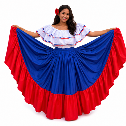 Robe large dansante des Caraïbes – Mélange de poly/coton Dacron de qualité supérieure [dominicain, portoricain]