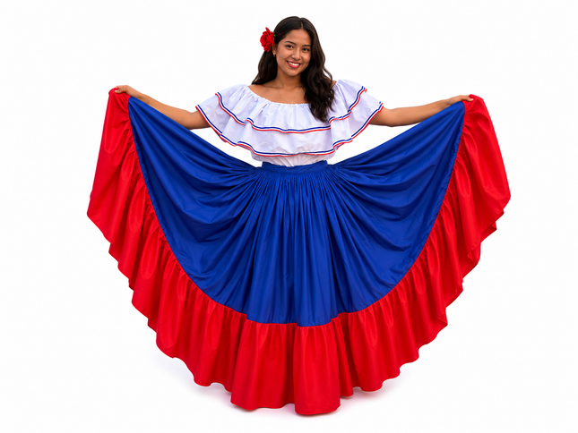 Robe large dansante des Caraïbes – Mélange de poly/coton Dacron de qualité supérieure [dominicain, portoricain]
