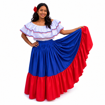 Robe large dansante des Caraïbes – Mélange de poly/coton Dacron de qualité supérieure [dominicain, portoricain]