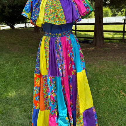 Panamanian Pollera Congo Multicolor Dress - VivianFongDesignsLLC
