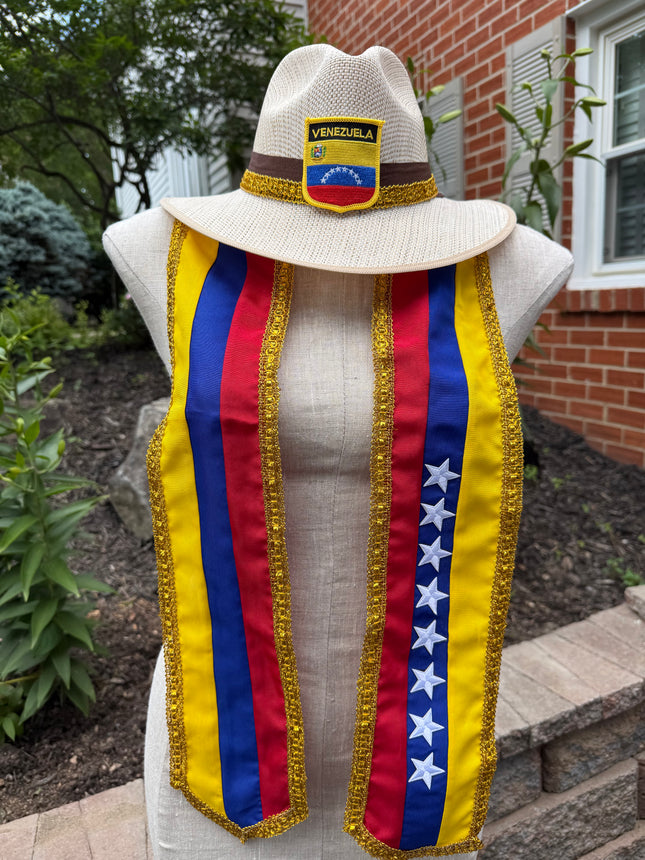 Venezuela Hat and Sash Set Unisex - VivianFongDesignsLLC