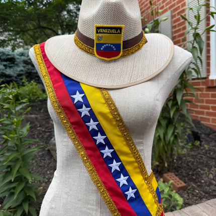 Venezuela Hat and Sash Set Unisex - VivianFongDesignsLLC