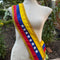 Venezuela hat and sash set with tri-color flag band, unisex folk accessory, front view