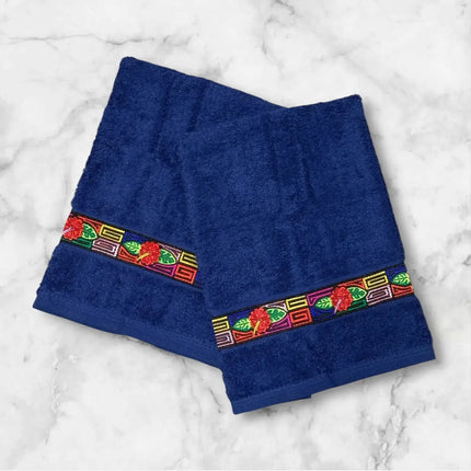 Panamanian Mola Style Ribbon Hand Towel Set - VivianFongDesignsLLC