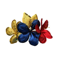 Sequin Flowers Hair Comb for Cumbia Carnival Tipico Venezuela Colombia Ecuador - VivianFongDesignsLLC