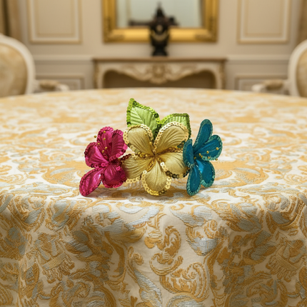 Sequin Flowers Hair Comb for Carnaval & Cumbia