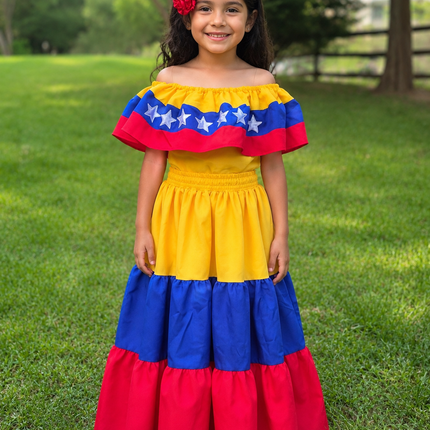Venezuela Traditional Girls Flag-Style Dress
