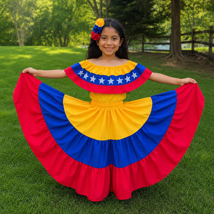 Venezuela Traditional Girls Flag-Style Dress