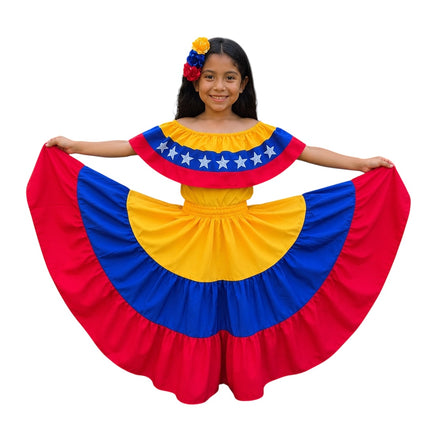 Venezuela Traditional Girls Flag-Style Dress